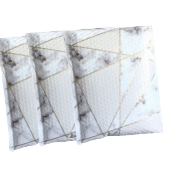 10 4.25x8 Poly Bubble Mailers - Marble White, Gray, Gold Print Padded Envelopes - Picture 2 of 2